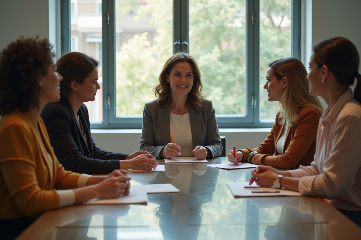 Femmes leaders en discussion lors d